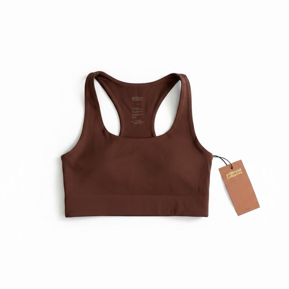 Girlfriend Collective women's Paloma Racerback sports Bra Small brown NWT